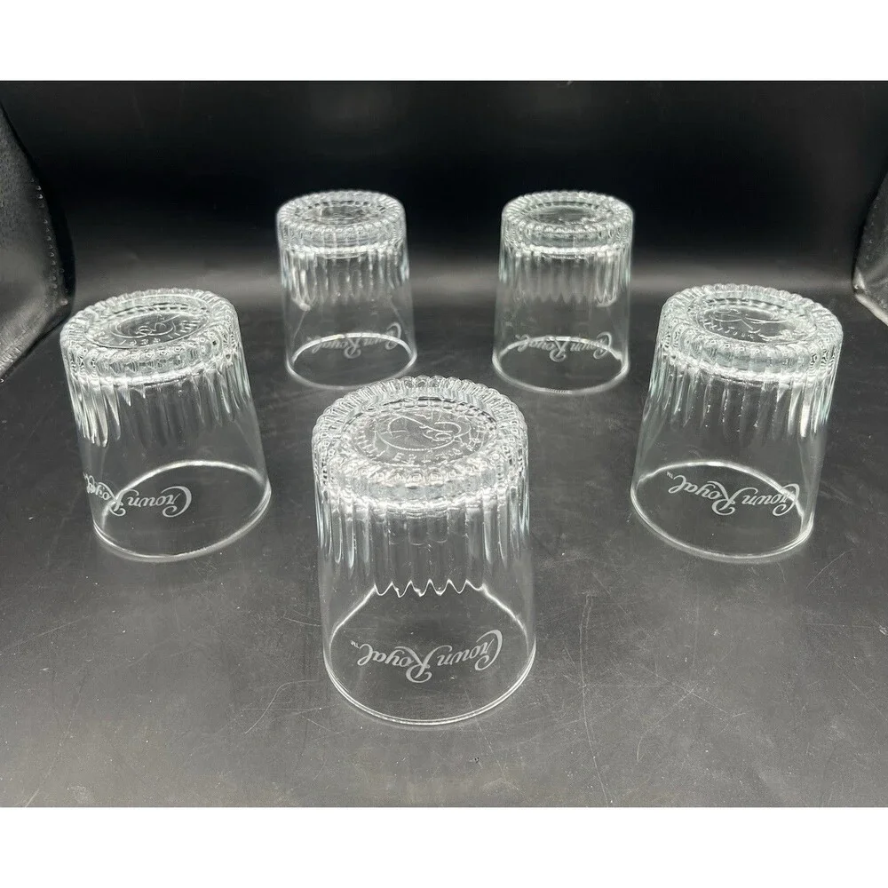 Authentic Crown Royal Low Ball Whiskey Rocks Glass Tumblers Set of 5 - 3.5